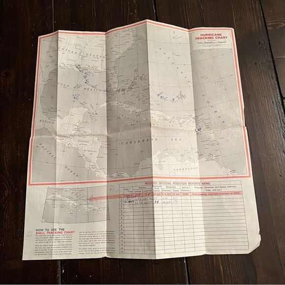 1965 Hurricanes Pamphlet and Hurricane Tracking Chart - Picture 4 of 7